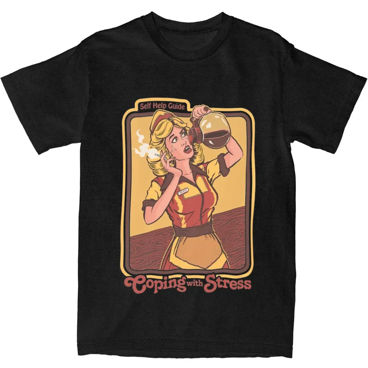 Uomo donna che affronta lo Stress camicia da caffè Addict