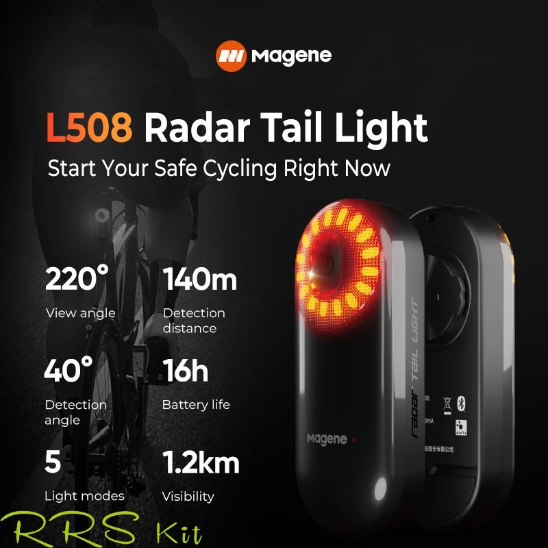 Magene L508 Radar Tail Light Bicycle Rear Brake Sensing Lamp Saddle