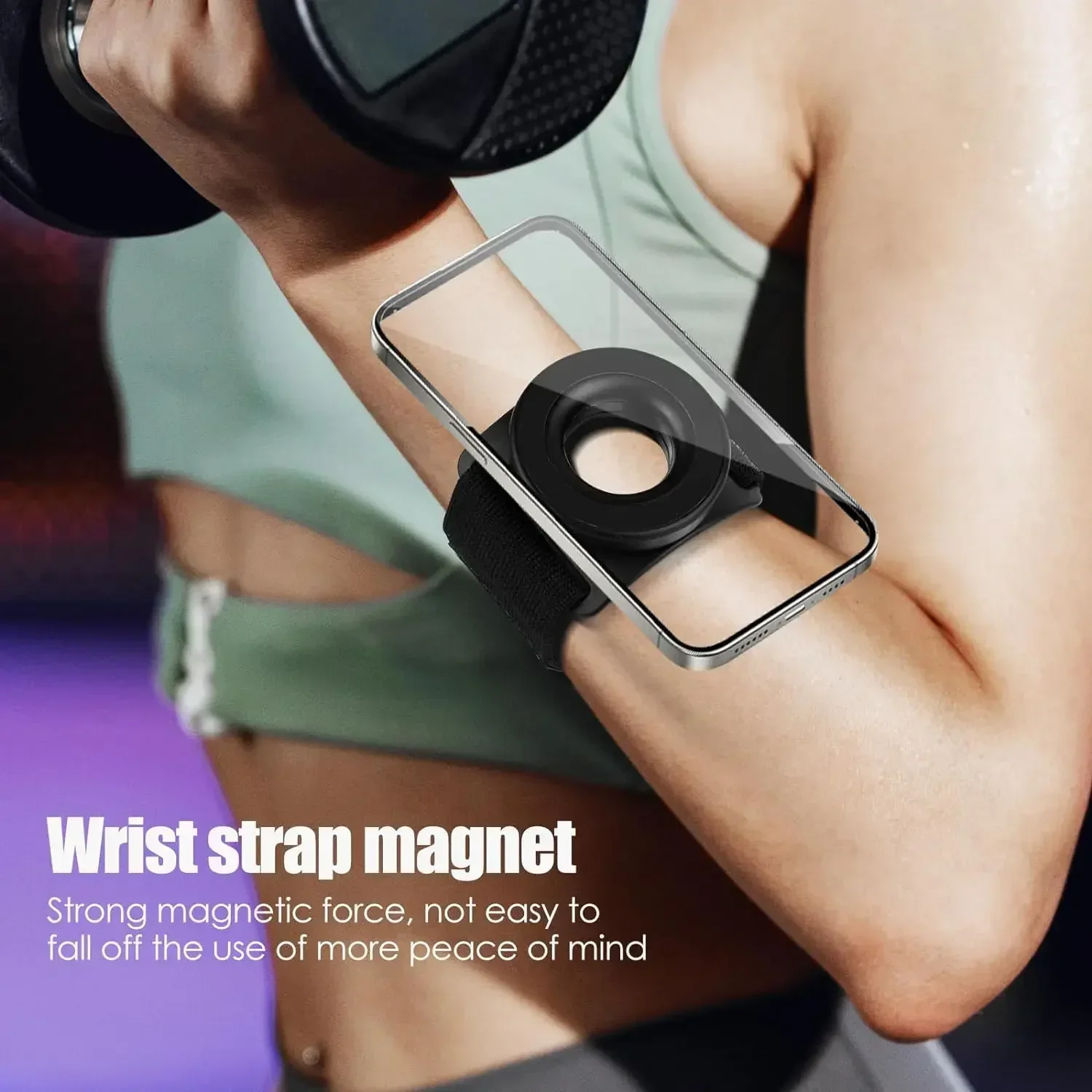 Magnetic Phone Holder Wrist Strap For Mobile Fitness