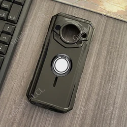 Enhanced Back Ring Holder Bracket Phone Case with TPU Soft Cover for Doogee S Punk Pro (Ring Case Black)