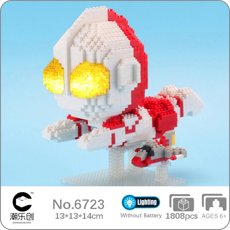 

CLC 6613 космический герой Летающий Ультрамен инопланетянин Воин Самолет кукла светильник мини бриллиантовые блоки кирпичи игрушки для детей без коробки