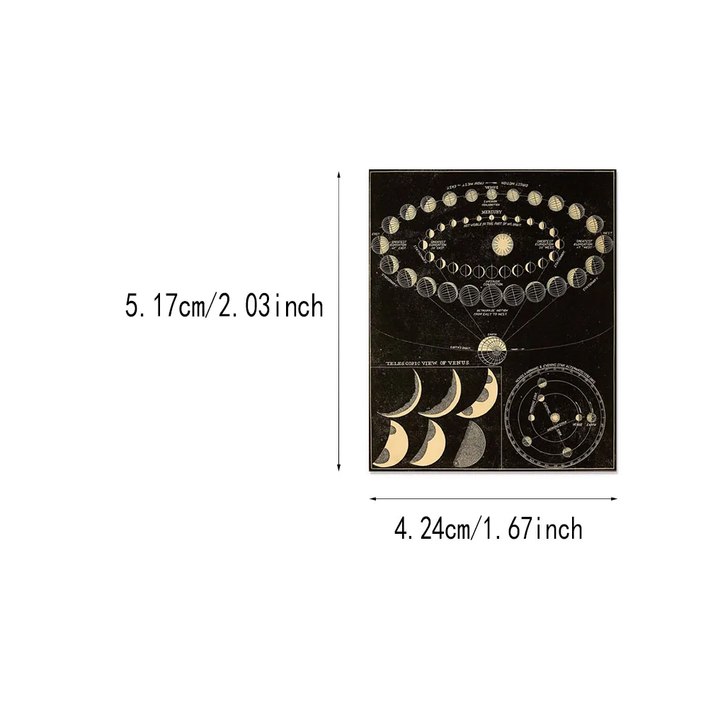 50PCS 레트로 천체 낙서 스티커 DIY 수하물 스케이트 보드 워터 컵 노트북 방수 스티커