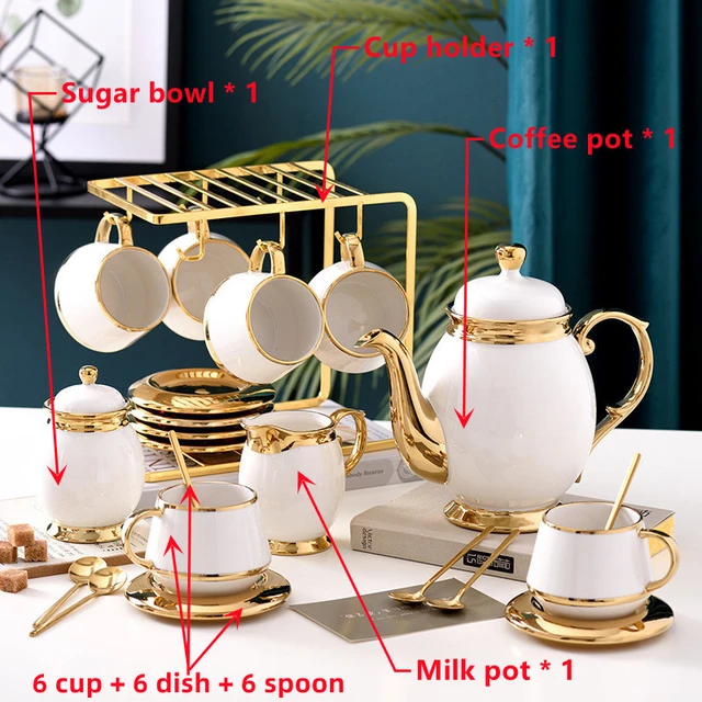 Gifts Handmade Luxury Gold Bone China with Teapot Ceramic - China