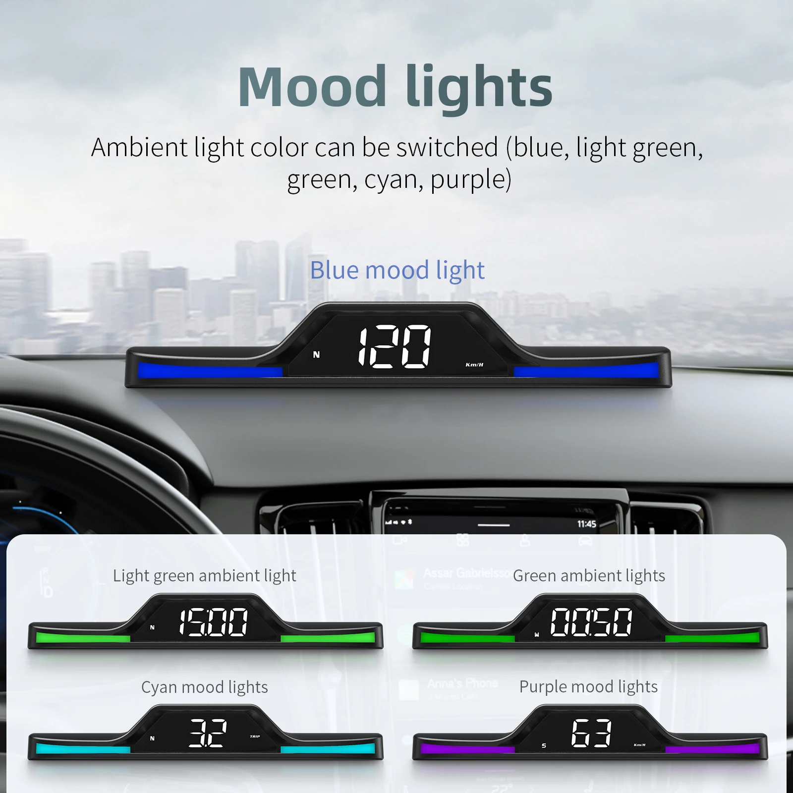 

WYING G15 Head up Display Car Computer Electronic Speedometer Speeding Alarm Clock Display Auto Tools GPS HUD For All Car