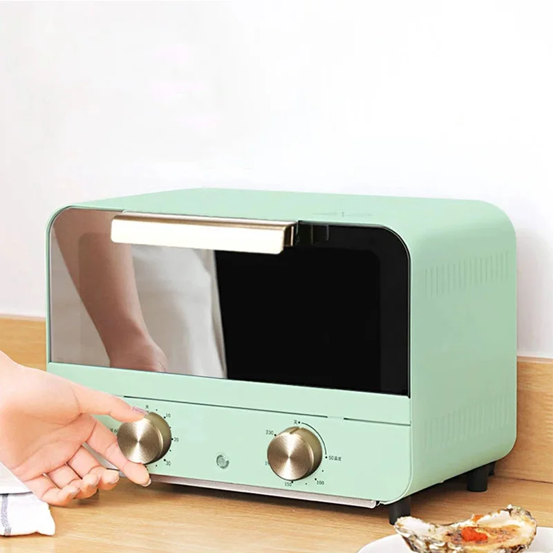 Electric Small Oven 12L Multi-Function Stainless Steel Mini Baking Oven with Timer Adjustable Temperature Toaster Pizza