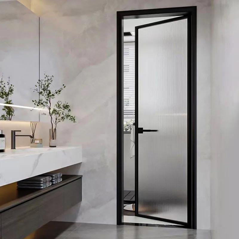 

Sixinalu High-Quality Contemporary Modern Style Aluminum Casement Doors with Soundproof Tempered Glass Aluminum Frame Door