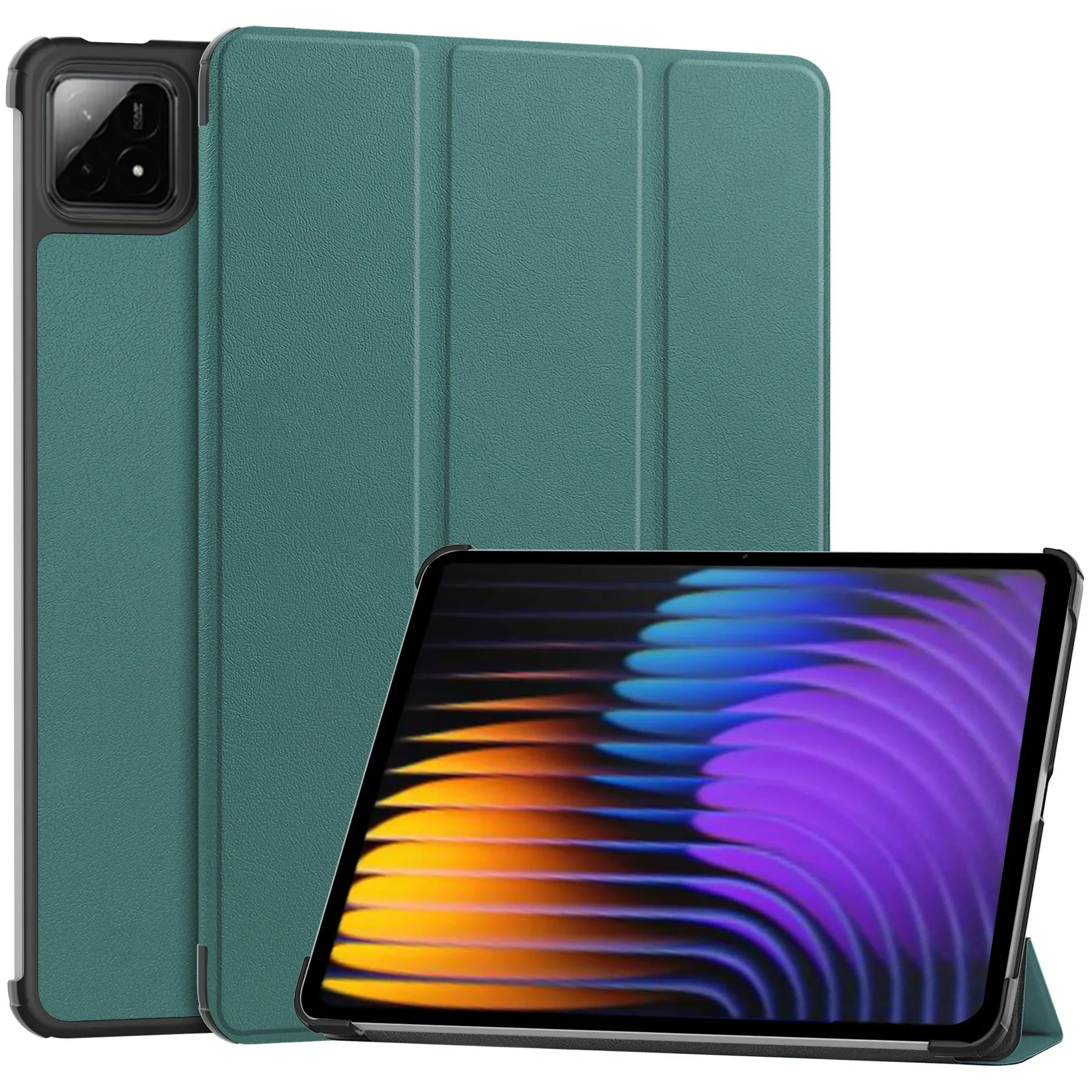 Elegant Tri-Fold Magnetic PU Leather Tablet Stand Cover