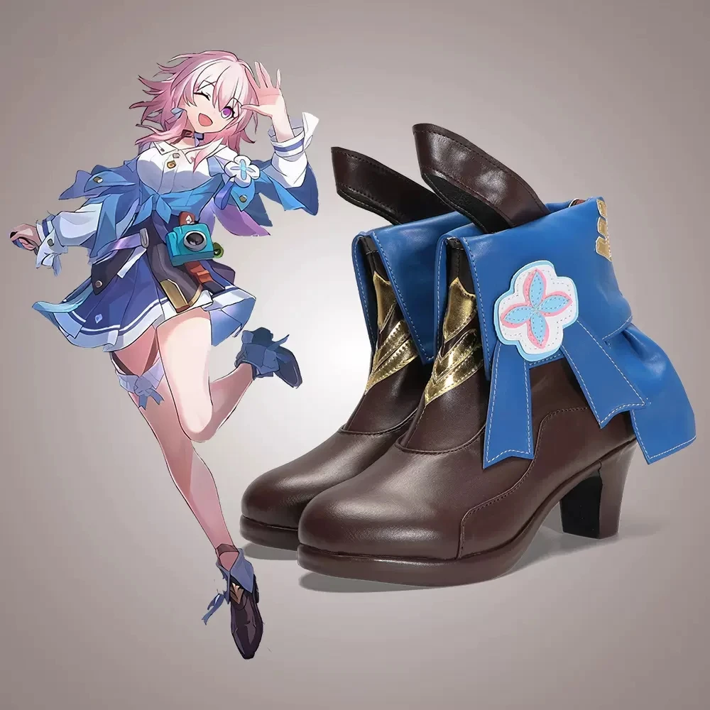 

Cos Honkai: Star Rail Anime Cosplay March 7th Prop Shoes Mid High Heels Accessory Customizable Presale