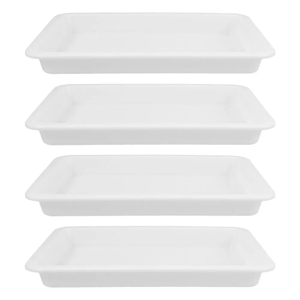 4Pcs 과학 실험실 트레이 플라스틱 화학 처리 트레이 실험실 실험 시약 저장산용 누출 방지 디자인