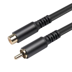 Premium RCA Extension Cable with Aluminum Alloy Shell - Male to Female Audio/Video Cord - 3M