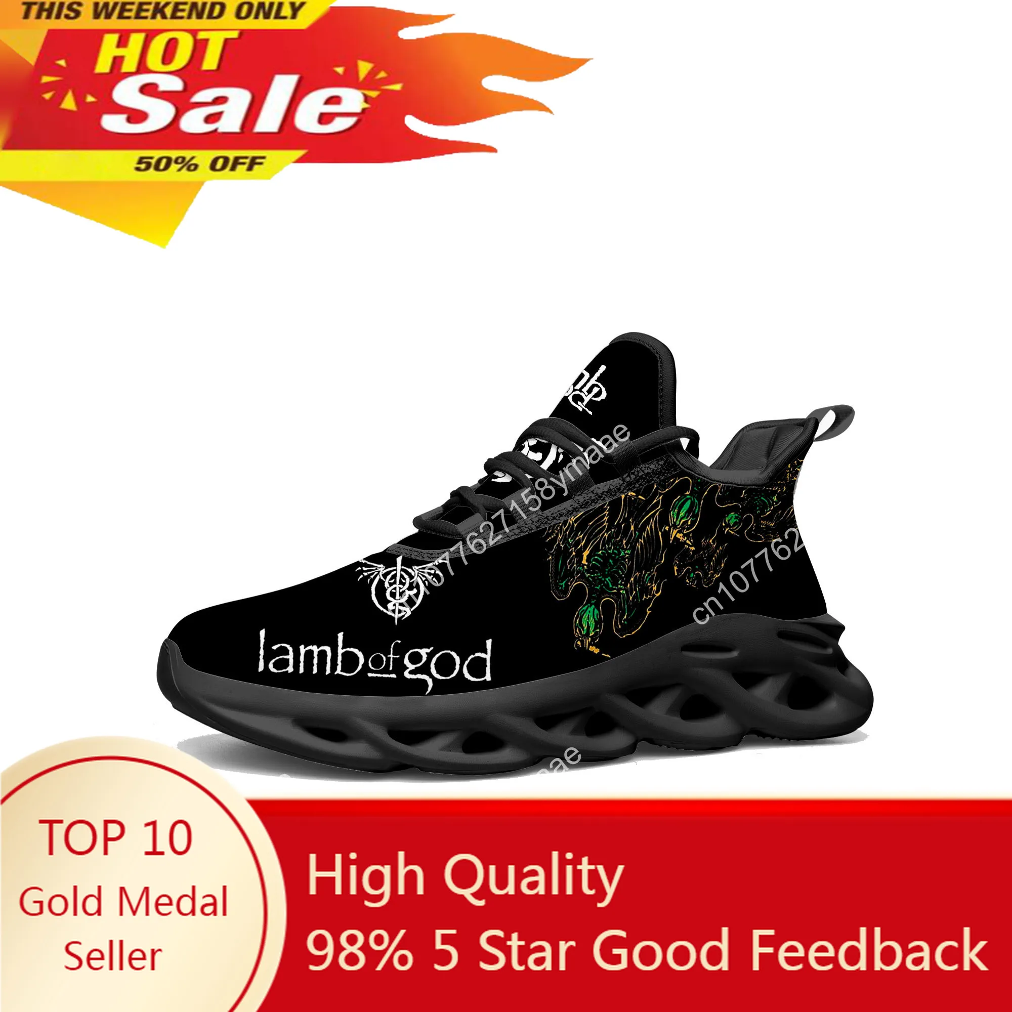 

Lamb of God Rock Band Flats Sneakers Mens Womens Sports Run Shoes High Quality Sneaker Customization Shoe Lace Up Mesh Footwear