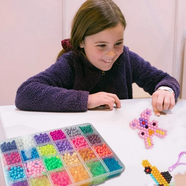 25600pcs Montessori 36 Colors Refill Beads Puzzle Crystal DIY Water Spray Beads Set Ball Games Handmade Magic Toys for Children 5