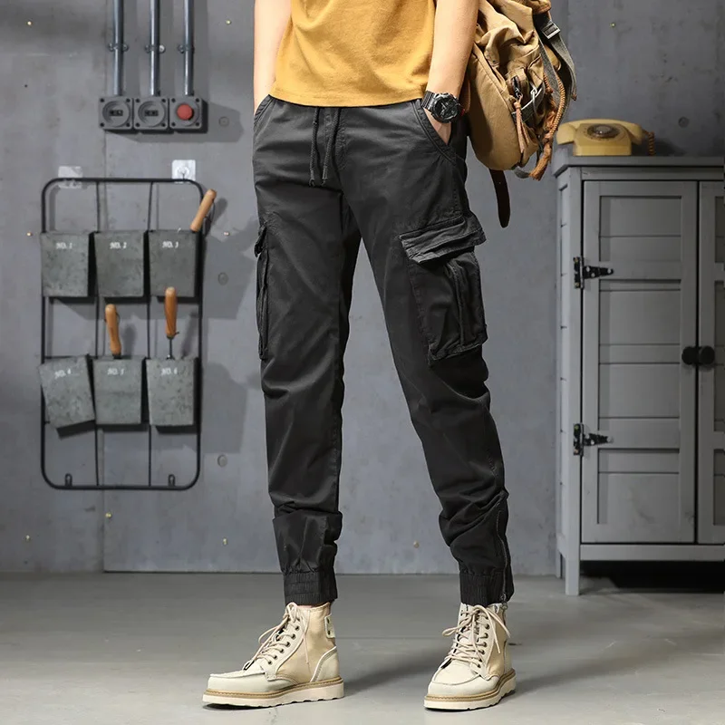 Pantalon Jogging Homme NANAMEEI - Coton Confortable, Taille Élastique Avec Cordon - Style Cargo Décontracté