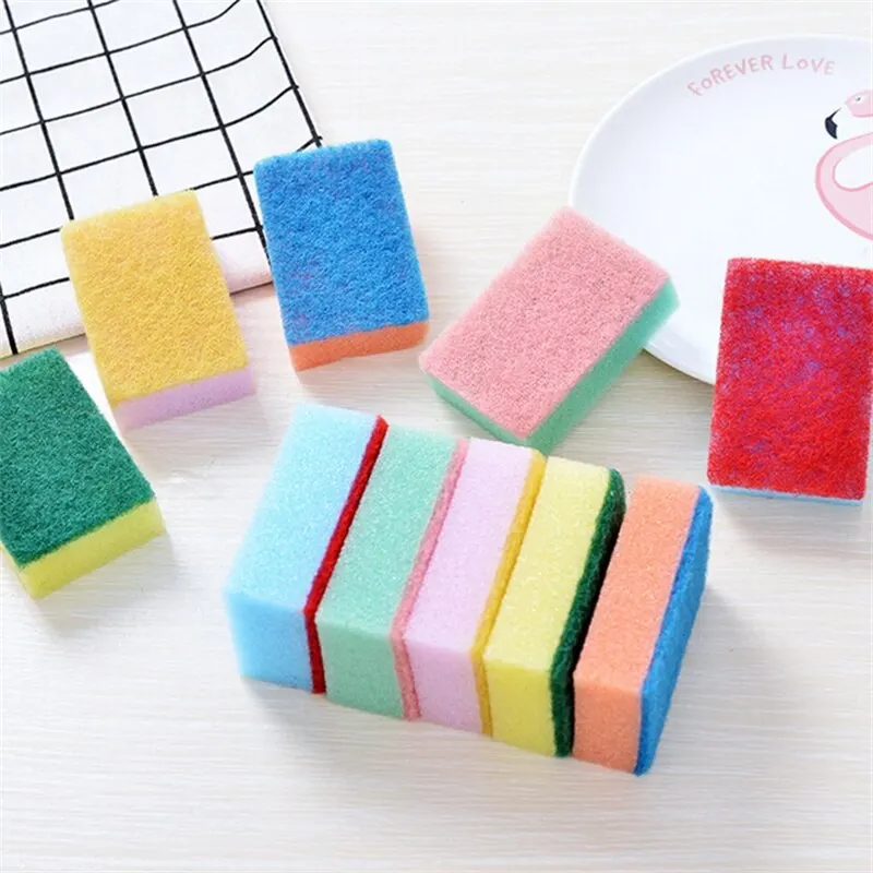 Cleaning Sponges 10Pcs/Set Dishwashing Kitchen Scrub Pot Rust Removal