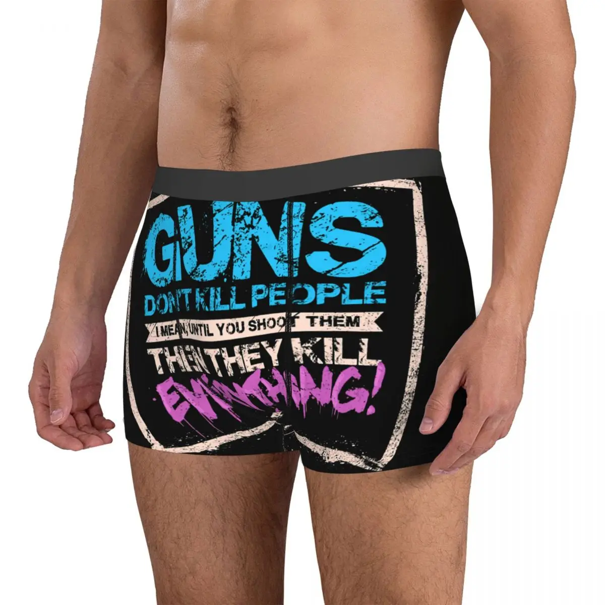 Guns Don't Kill People Man's Boxer Briefs Arcane League of Legends Animated Breathable Creative Underpants Shorts Gift Idea 3