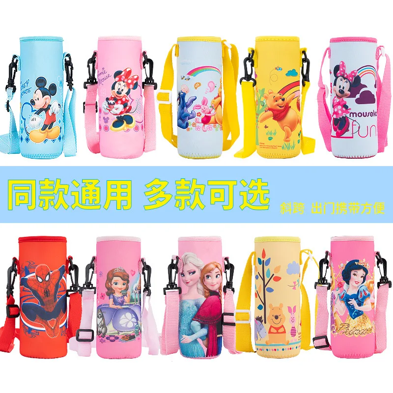

Disney Water Cup Protective Cover Universal Crossbody Strap Cartoon Style Thermos Anti-scalding Anti-dropping Kettle Portable