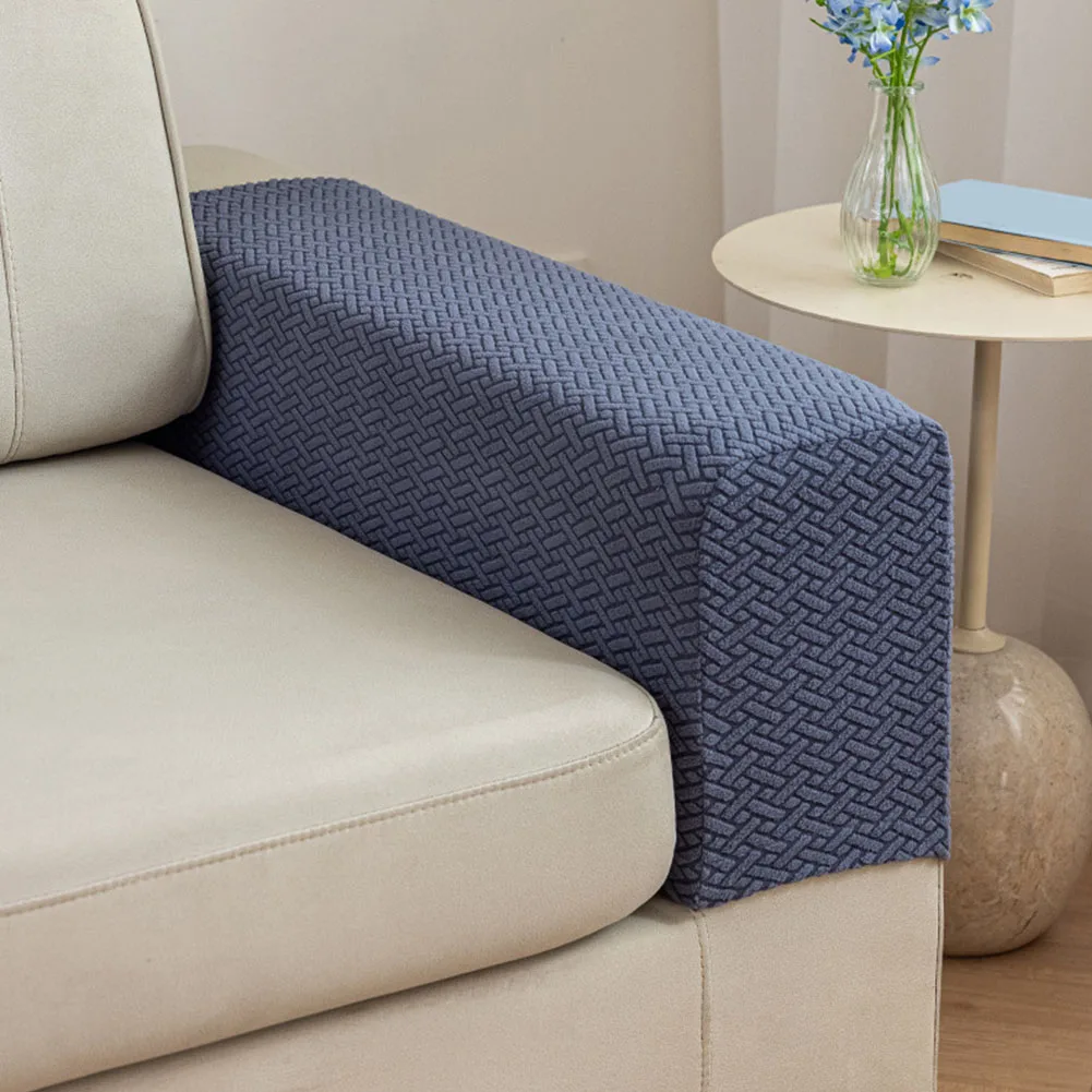 2pcs Sofa Arm Covers Comfortable Soft Jacquard Arm Cover Premium Fabric Stretch Armrest Chair Slipcover Home Couch Arm Protector