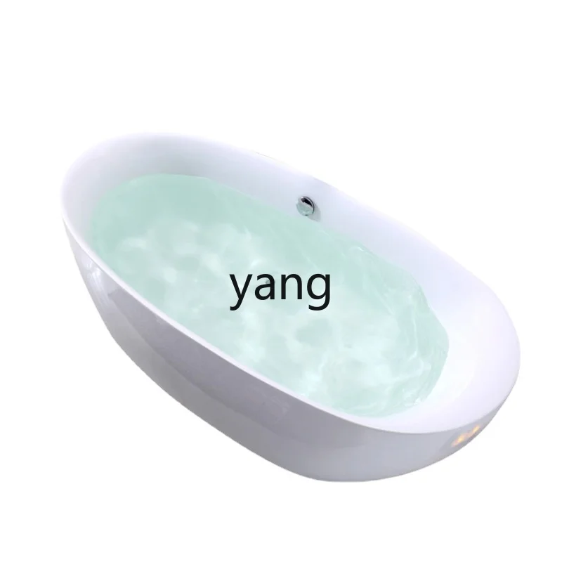 

Yjq Independent Seamless Oval Bathtub Household Hotel Mobile Deep Bath Bathtub Bathtub