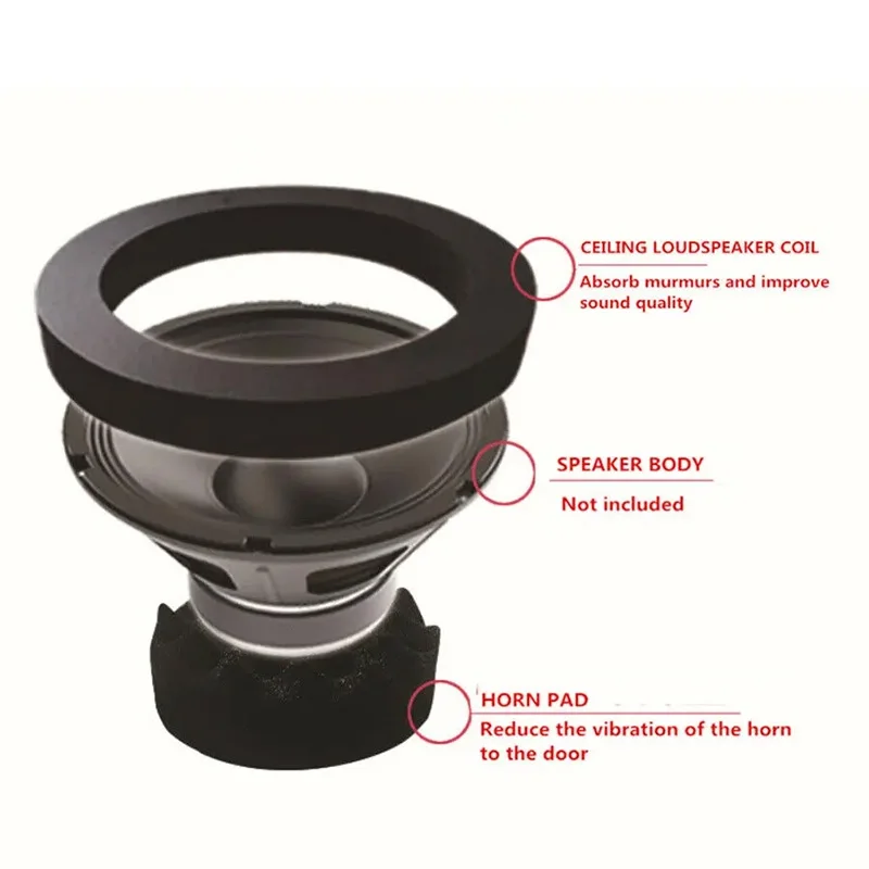 Sound Insulation Ring 4PCS 4/5/6.5 Inch Car Speaker Sound Insulation Ring Cotton Bass Door Trim Soundproof Auto Interior Accessories Foam Universal