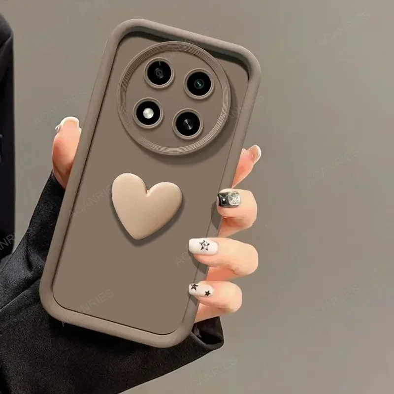 Charming 3D Love Heart Silicone Case with Camera Lens Protection and Shockproof Design