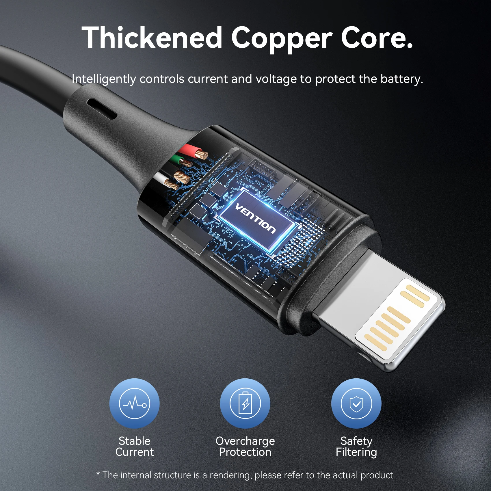 벤션 라이트닝 케이블 USB C - 라이트닝 3A USB-C 케이블 PD27W 타입 C 고속 충전 케이블 데이터 0.25m/0.9m/1.8m 아이폰 14 13 12용