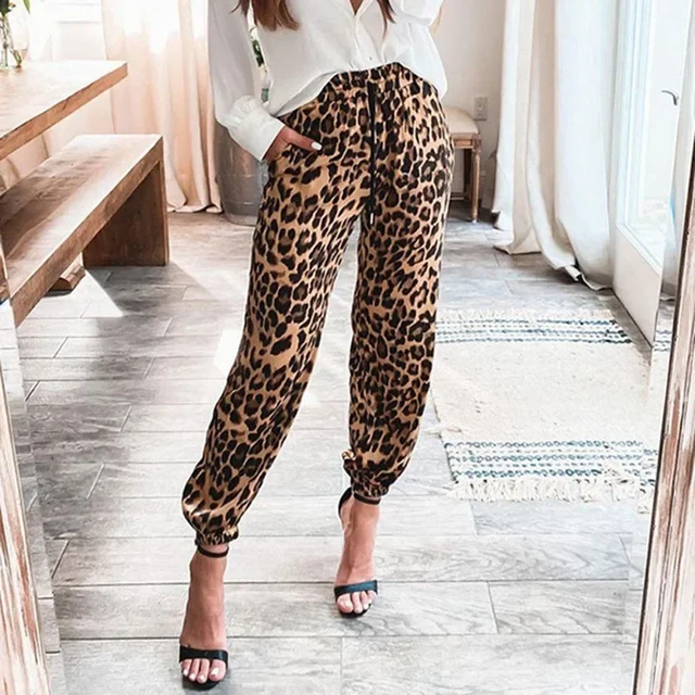 Leopard Print Pants Plus Woman  Leopard Print Pants Plus Size