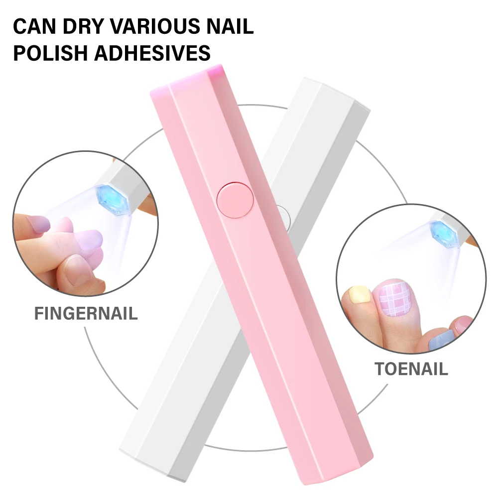 Compact USB Mini Nail Dryer for Gel Polish - Quick Dry UV LED Lamp