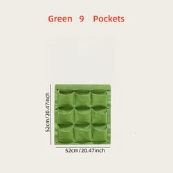 Vertical Garden Planter with 18 Pockets - Space - Saving Wall - Mounted Bag for Indoor & Outdoor Herb and Vegetable Growing (Light green)