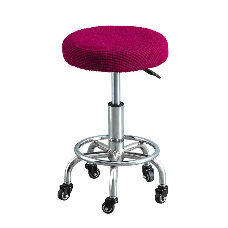 Polar Fleece Round Bar Stool Slipcover - Removable, Washable Solid Seat Protector