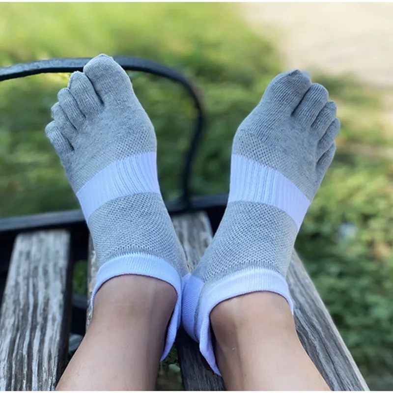 5 Pairs Large Mans Boys Cotton Ankle Socks with Toes 5 Finger Mesh Breathable Sport Running Toe Socks Men 46 47 sports socks cotton socks athletic socks ankle socks gym socks cotton ankle socks cotton blend socks