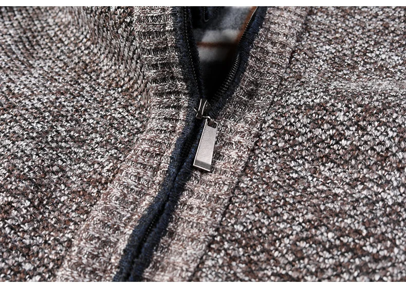 Herbst Winter Warmer Cardigan Herren Fleece-Pullover Jacken mit Reißverschluss Slim Fit Luxusmarke Gestrickter Pullover Mantel American Jersey 2029 – Detail 3