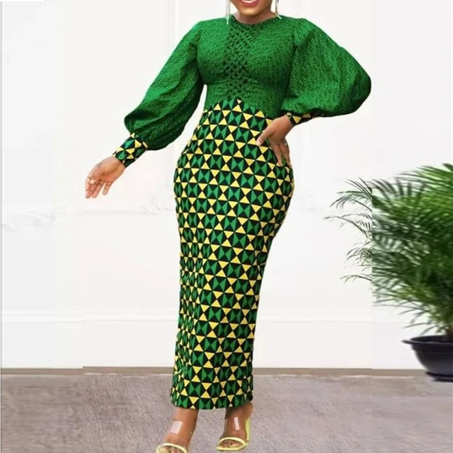 Fejiro Dashiki Bodycon Long Dress