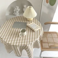 Dustproof Plaid Table Cloth Korean Tablecloth Simple Dining Desk Cover Rectangle Photo Background Cloth Living Room Decor 식탁보 4
