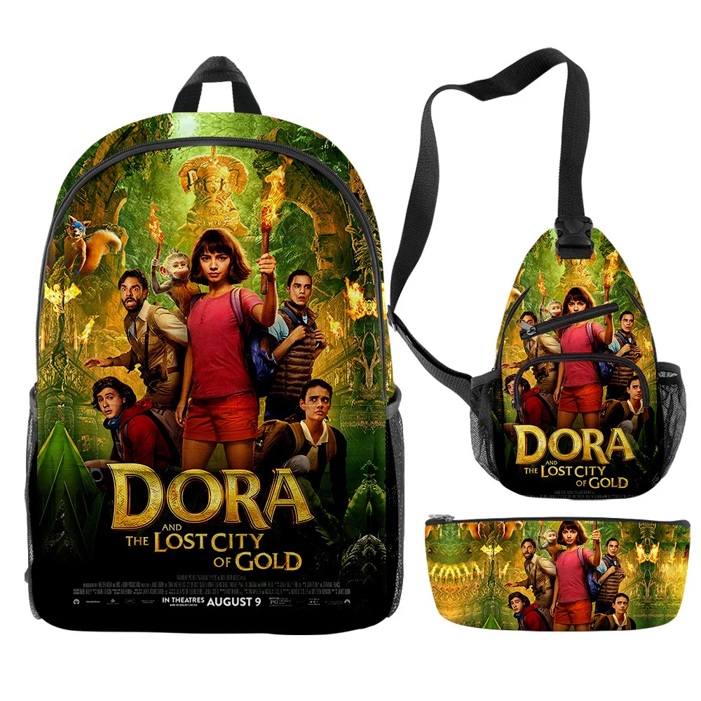 

Classic Fashion The Lost City Movie 3D Print 3pcs/Set pupil School Bags Trendy Travel Laptop Backpack Chest Bag Pencil Case
