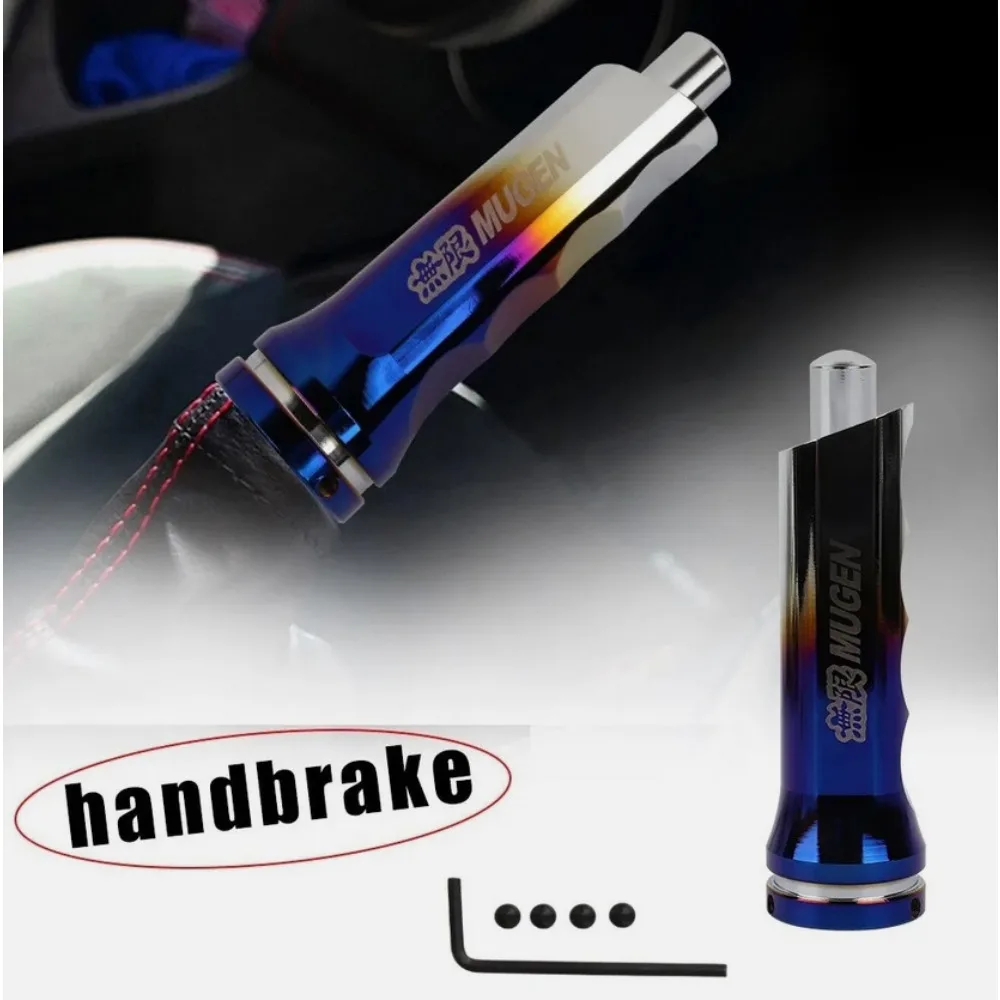 Hand Brake Cover Car Interior Accessories MUGEN Universal Burnt Blue Aluminum Car Handle Hand Brake Sleeve Handbrake Cover