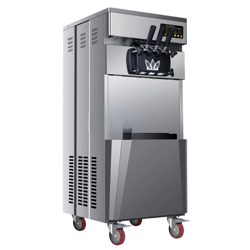 

Coffee Shop Vertical Ice Cream Machine Professional Three Flavors Ice Cream Maker With Factory Price