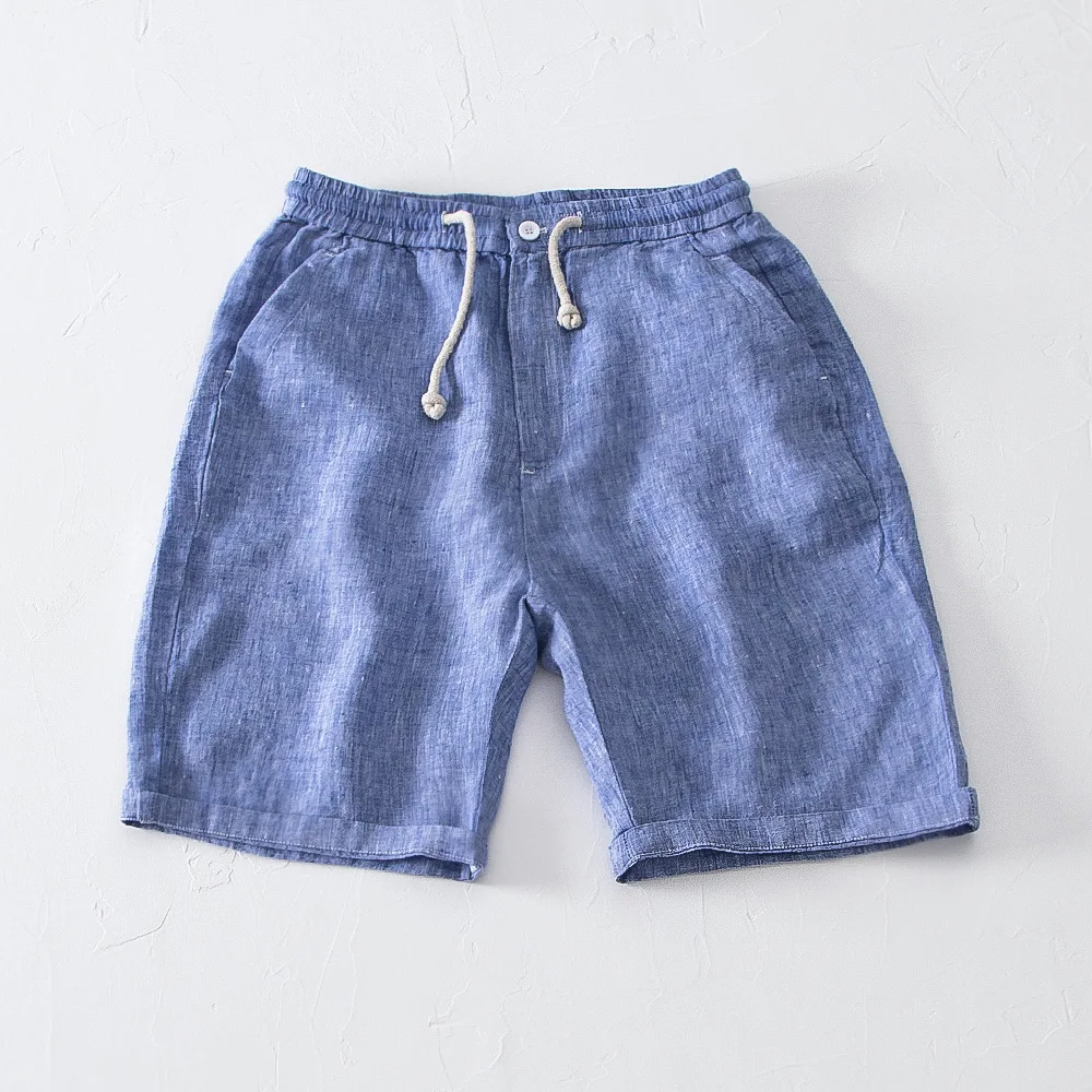 

Boys Loose Straight Elastic Cropped Pants Summer Plus Size Casual Linen Shorts Lace-up Short Beachwear Sports Running Shorts 3xl