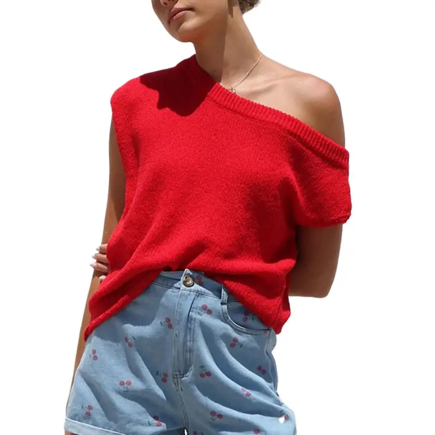 Women Slim Sleeveless Knitwear Pullover Sweater