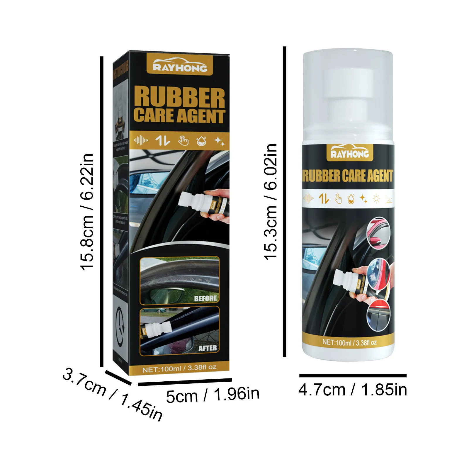 Car Rubber Care Agent Polishing Dirt Removal Protective