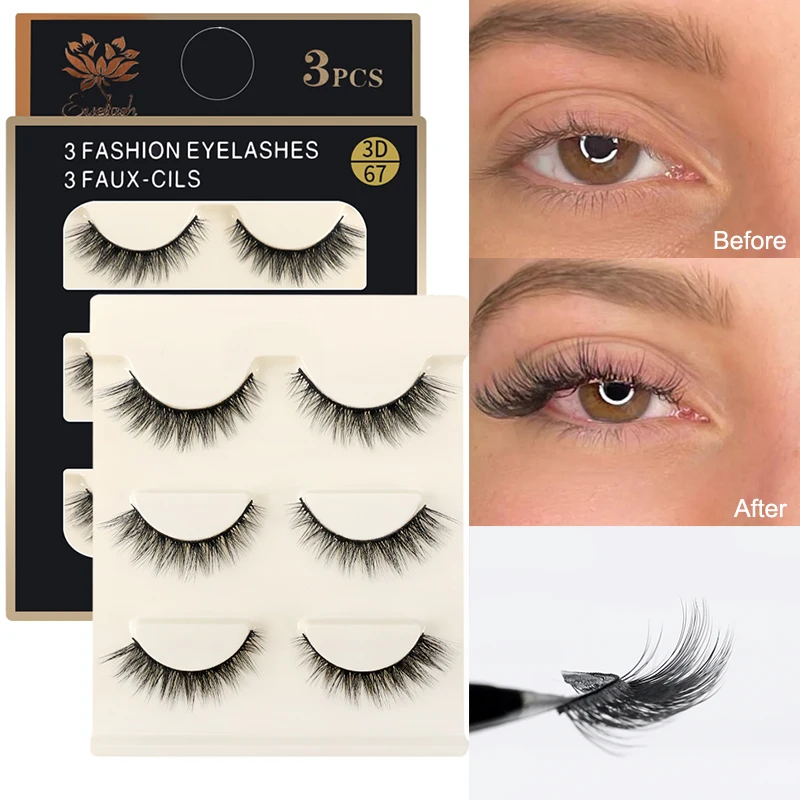 

Natural False Eyelashes Dramatic Volume Fluffy Curl Thick Soft Long Mink Eyelashes Extension Professional Eye Makeup Accessories