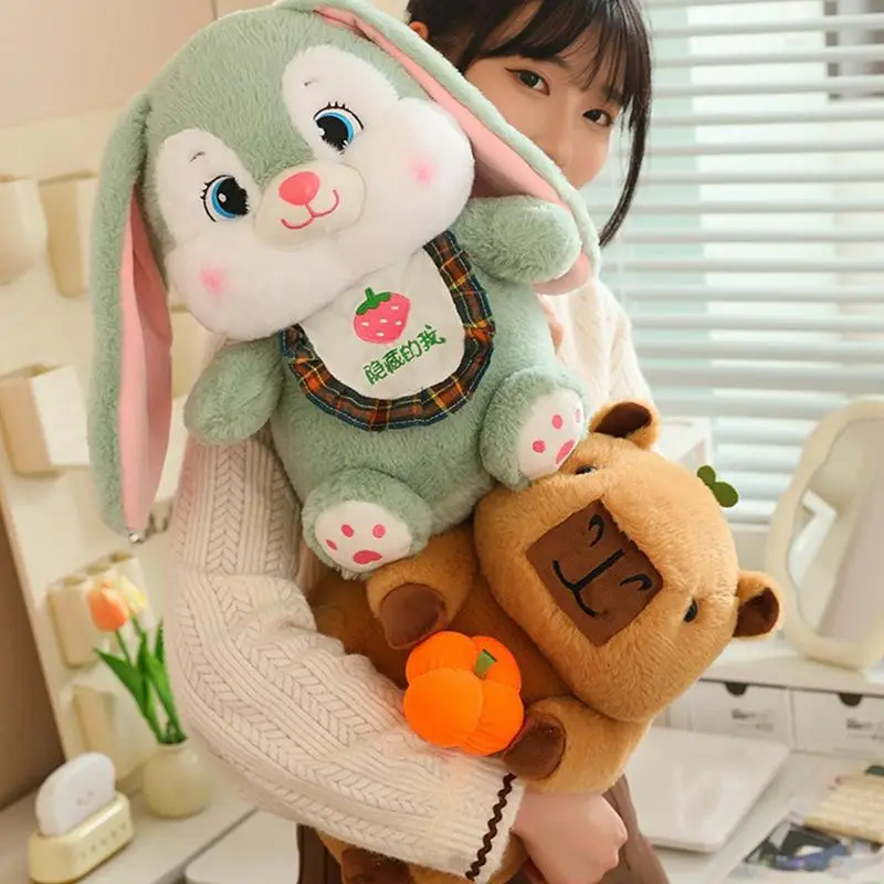 가역 플러시 과일 동물 인형, 포옹 가능한 부드럽고 귀여운 인형, 과일로 변신, 9 인치