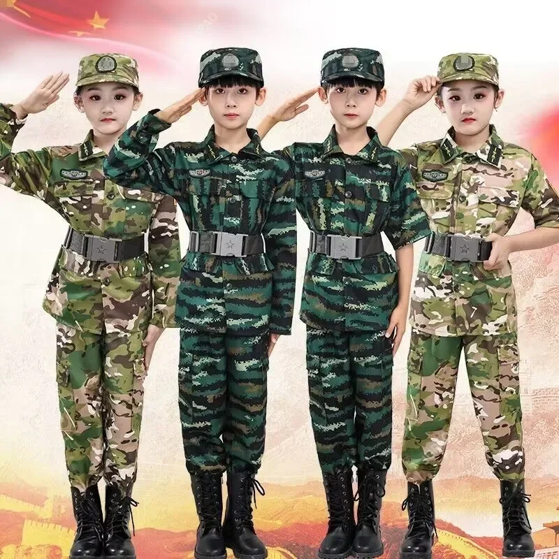 New Pattern Children's Camouflage Clothing Set Spring and Autumn Outdoor Training Sports  Training and Performance Clothing