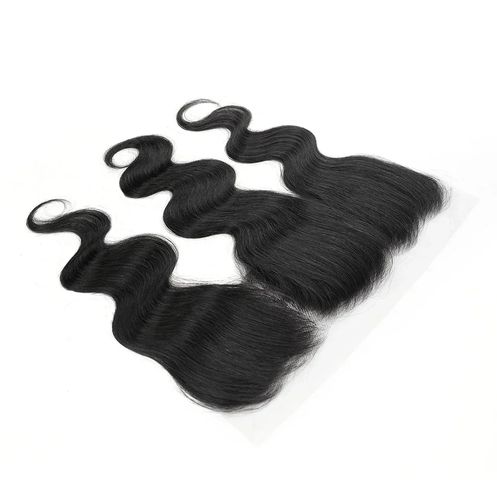 13x4 Skinlike Lace Frontal Ultra-thin Body Wave Baby Hair Pre Plucked Swiss Lace Closure Frontal Human Hair Natural Black