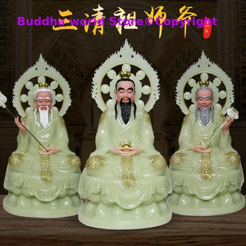 

A set 3pcs Taoism ZU SHI Gods Temple HOME Altar protection TAI SHANG LAO JUN YUAN SHI TIANZUN DAODE God BUDDHA FENG SHUI statue