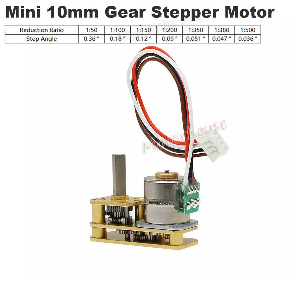 Micro 10 mm Precisão 2-phase 4-wire Gear Stepper Motor Mini Completo Metal Caixa de Engrenagens Stepping Motor 7-shaped Viraram o Eixo de Saída