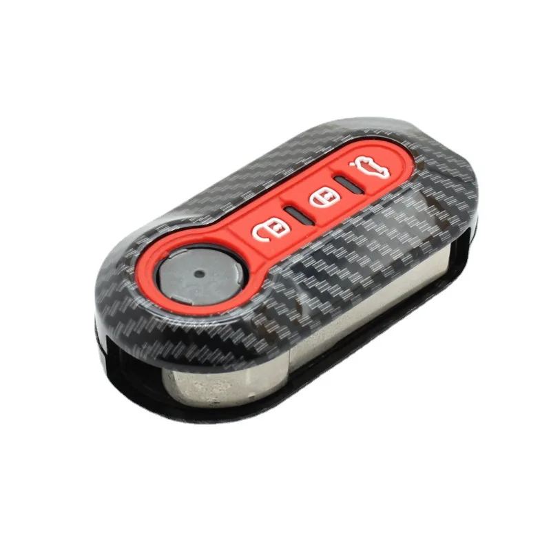 Carbon Abs Auto Schlüsselanhänger Shell Cover Für FIAT 500 500L 500X