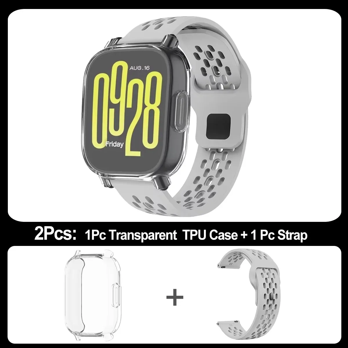 Silicone Strap and TPU Shell with Breathable Soft Bracelet Band and Screen Protector
