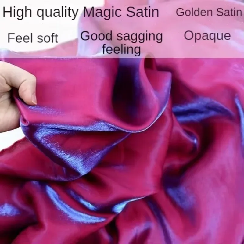 Soft Reflective Fabric By The Meter for Dresses Background Decoration Hanfu Stage Costumes Sewing Coth Gradient Color White Blue