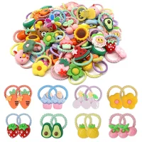 30Pcs Soft Elastic Hair Ties Elastic Bands With Fun Animal Fruit Patterns Perfect For Kids Daily Hair Care 5