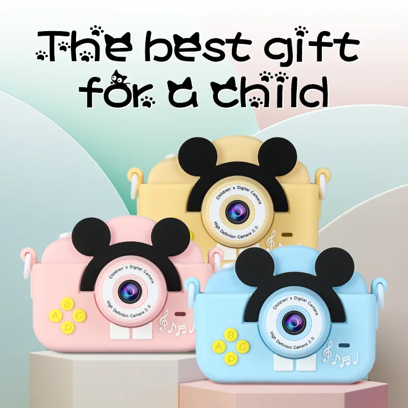 

EQUITPER Children's HD Cartoon Digital Camera Mini Small SLR Toy Digital Camera Recorder TF Card